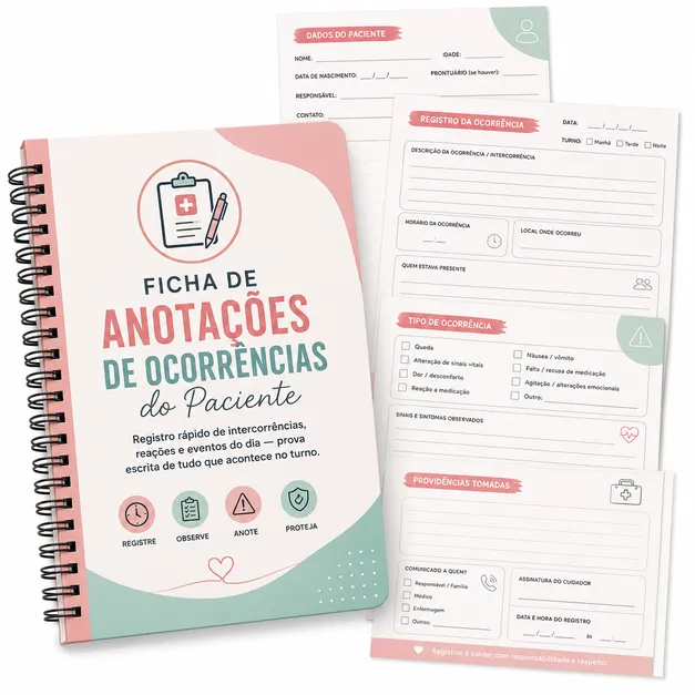 Ficha de Anota&ccedil;&otilde;es de Ocorr&ecirc;ncias do Paciente